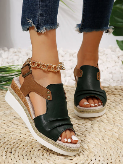 Casual Slip-On Platform Peep-toe Sandalen