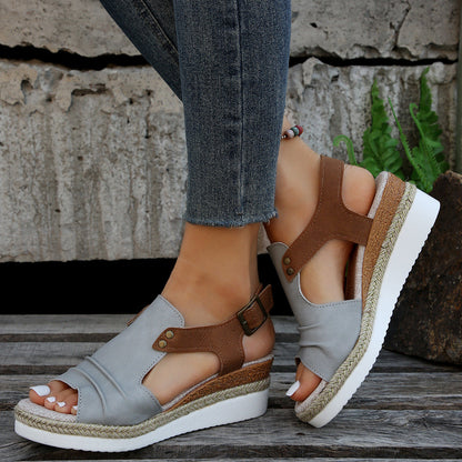 Casual Slip-On Platform Peep-toe Sandalen