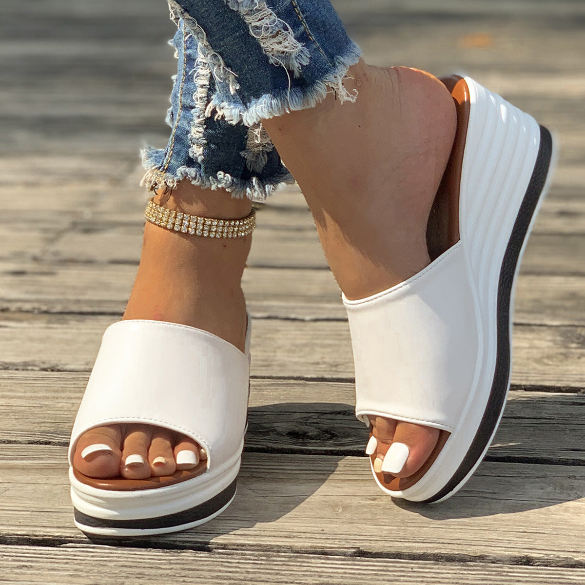 Fish Mouth Wedges Zomer Sandalen