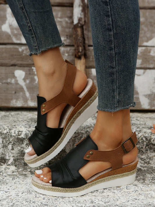 Casual Slip-On Platform Peep-toe Sandalen