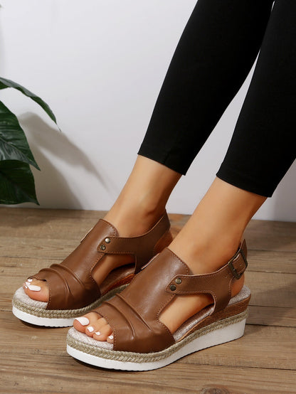 Casual Slip-On Platform Peep-toe Sandalen