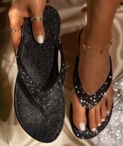 Zomer Kunstleer Strass Zeekant Slippers