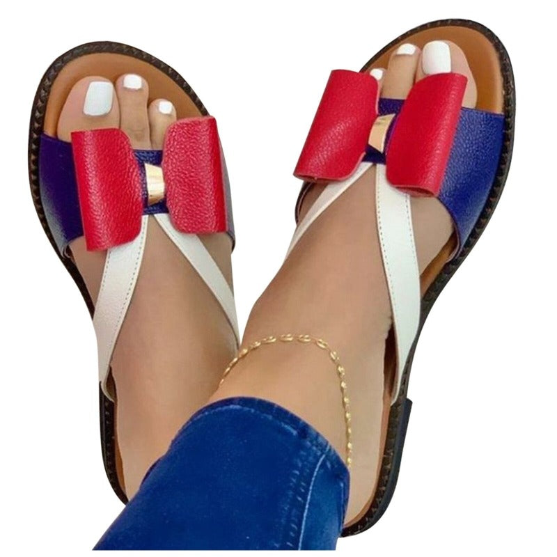 Damesschoenen Vlinder-Knoop Slides Flats