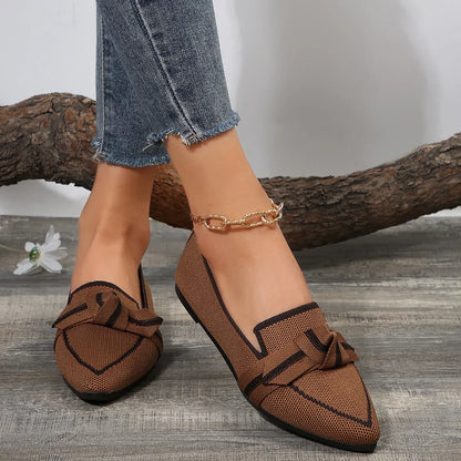 Dames Striknot Puntige Casual Schoenen