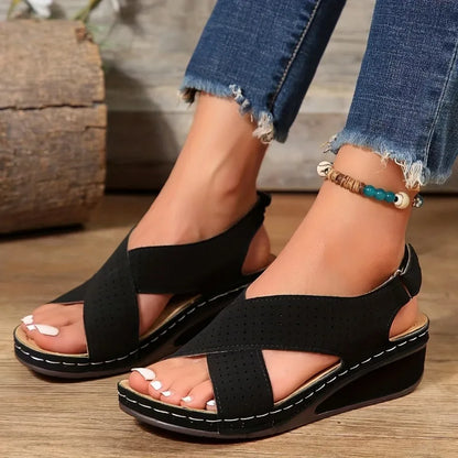 Crisscross Peep Toe Slingback Summer Shoes