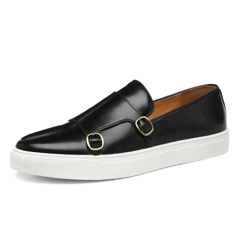 Heren Vulcanize Schoenen Dubbele Gesp Slip-On