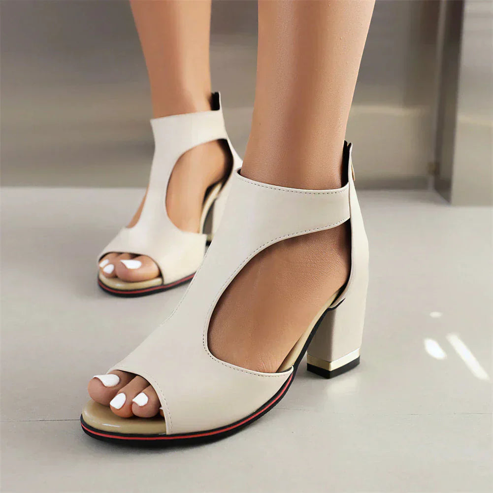 Peep Toe Cropped Hoge Hakken