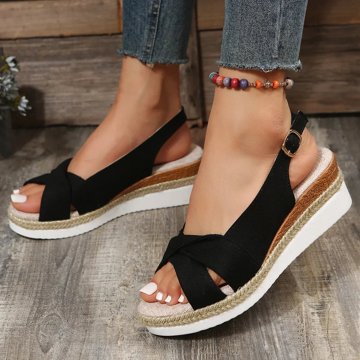 Fashion Peep Toe Wedge Sandals