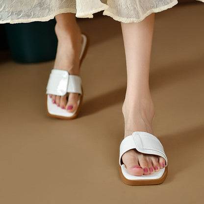 Zomer Vrouwen Vlakke Sandalen Leren Slippers