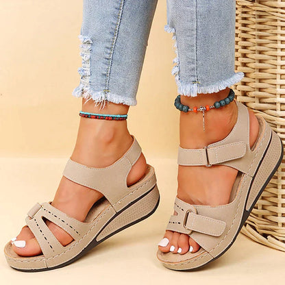 Womens Wedge Hollow Out Sandalen