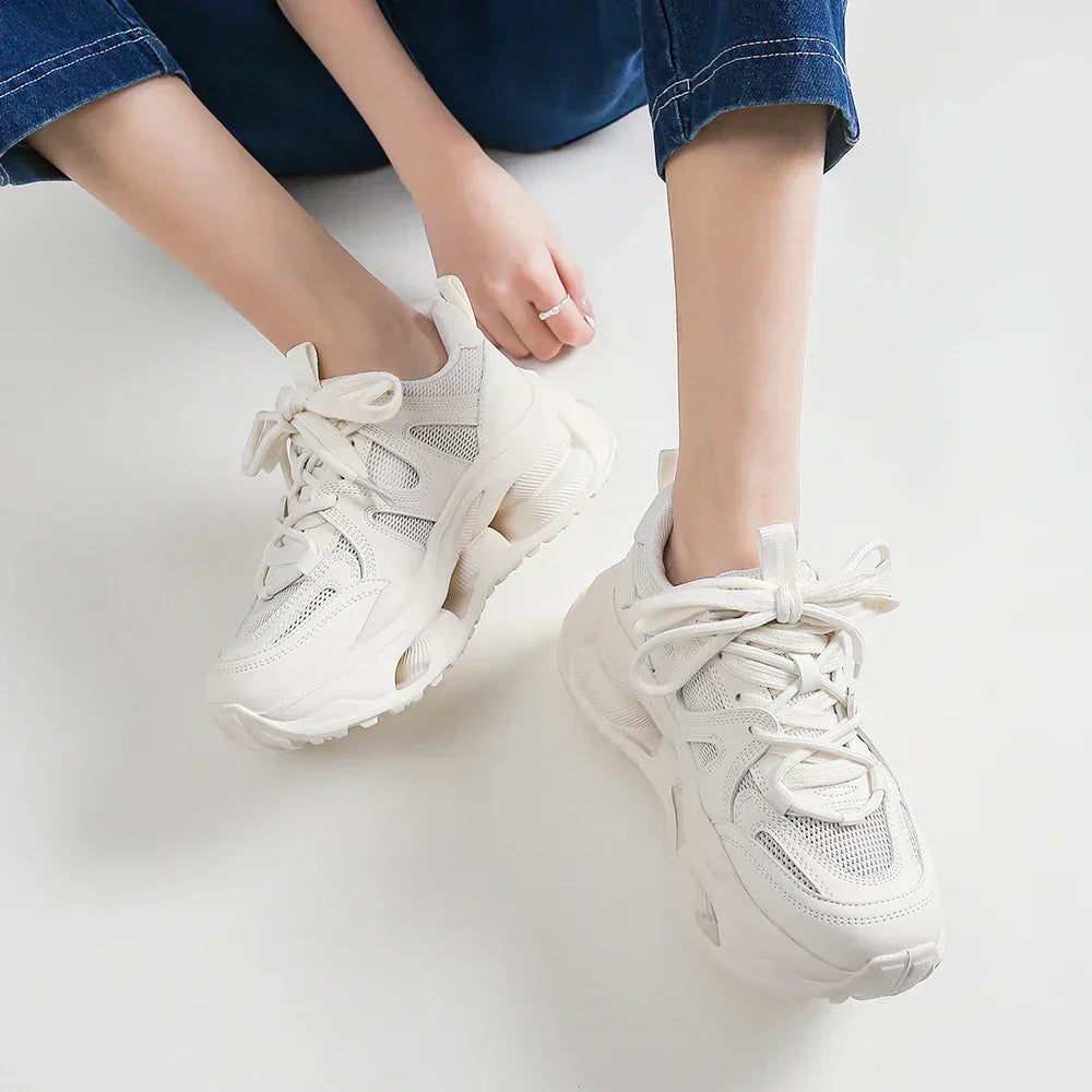 Grove leren sneakers