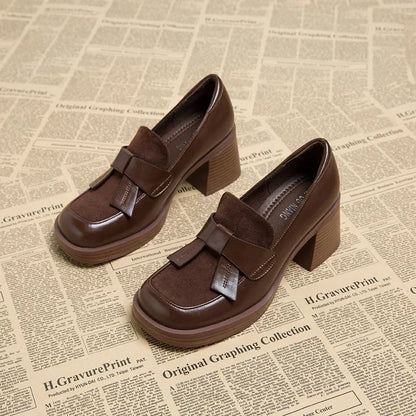 Hoge hak Bow Loafers