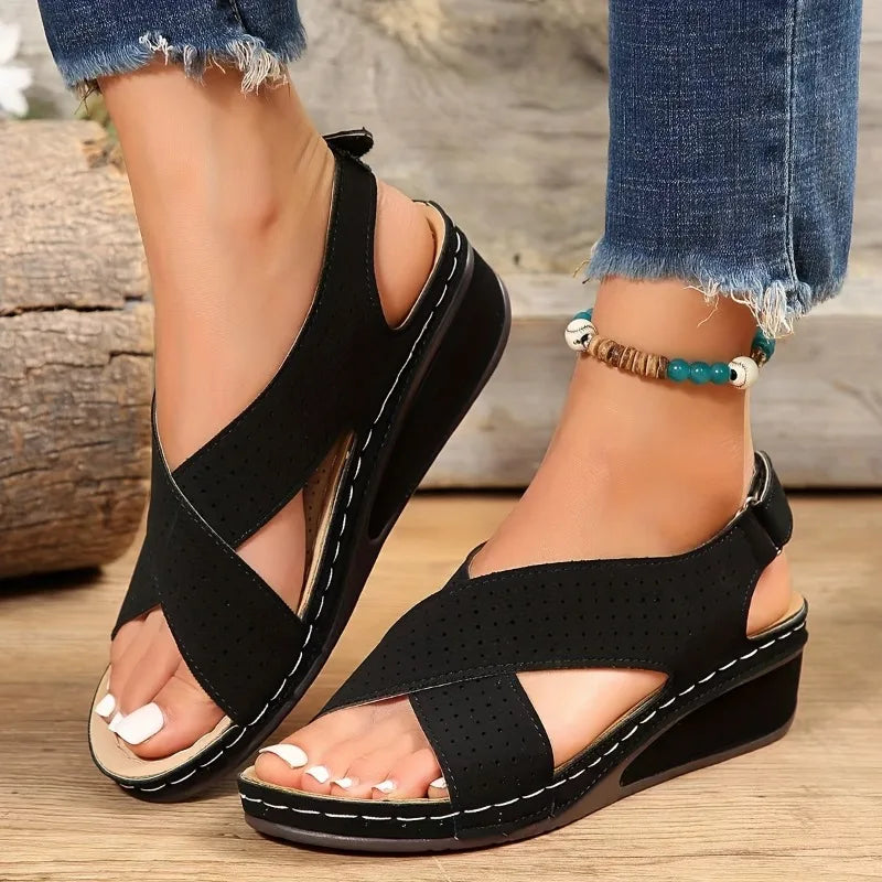 Crisscross Peep Toe Slingback Summer Shoes