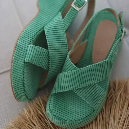 Lazy Suede Cross Strap Casual Sandalen