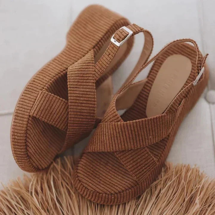 Lazy Suede Cross Strap Casual Sandalen