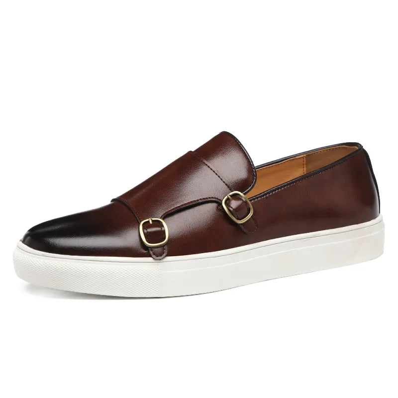 Heren Vulcanize Schoenen Dubbele Gesp Slip-On