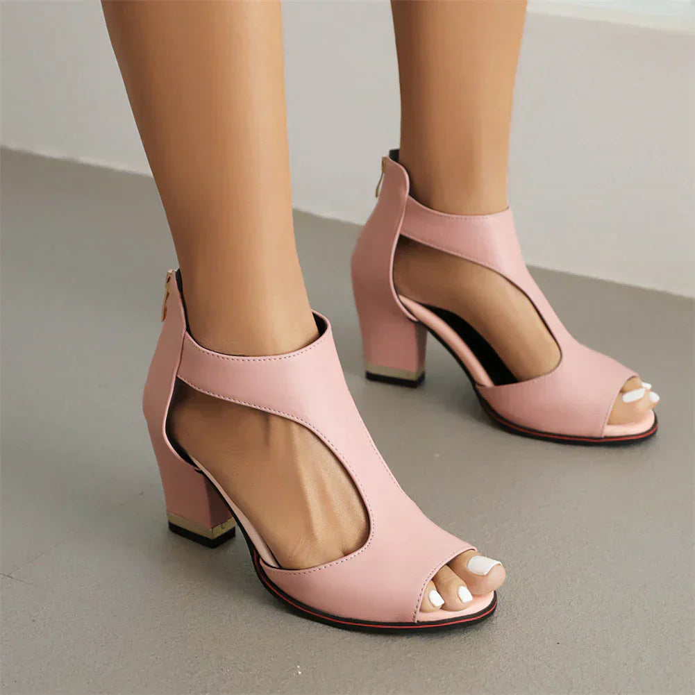 Peep Toe Cropped Hoge Hakken