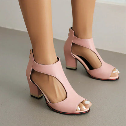 Peep Toe Cropped Hoge Hakken