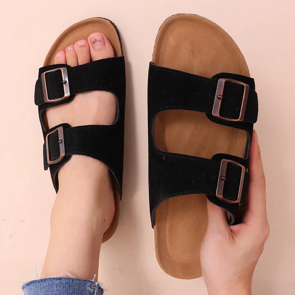 Sandalen met suède voetbed