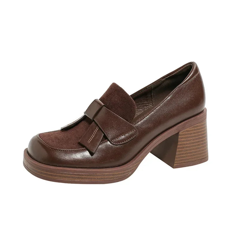 Hoge hak Bow Loafers