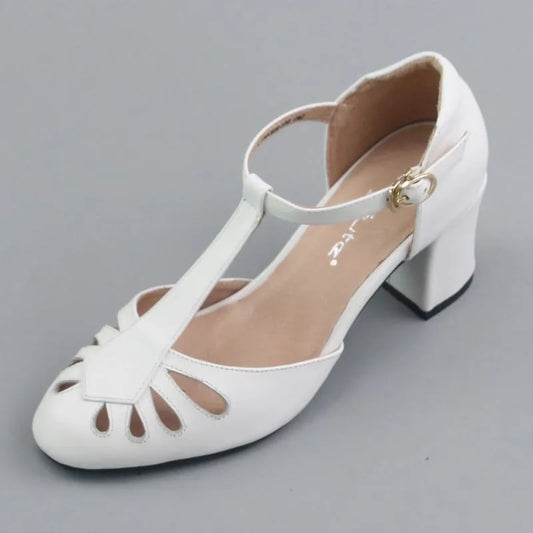 Elegante retro sandalen met middenhak