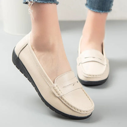 Vrouwen Mocassin Flats van echt leer