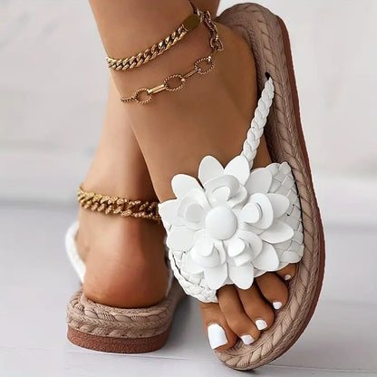 Boho stijl slippers met bloemen