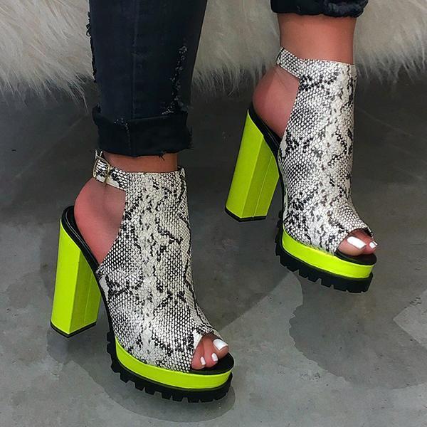 Chunky Open Toe Heel