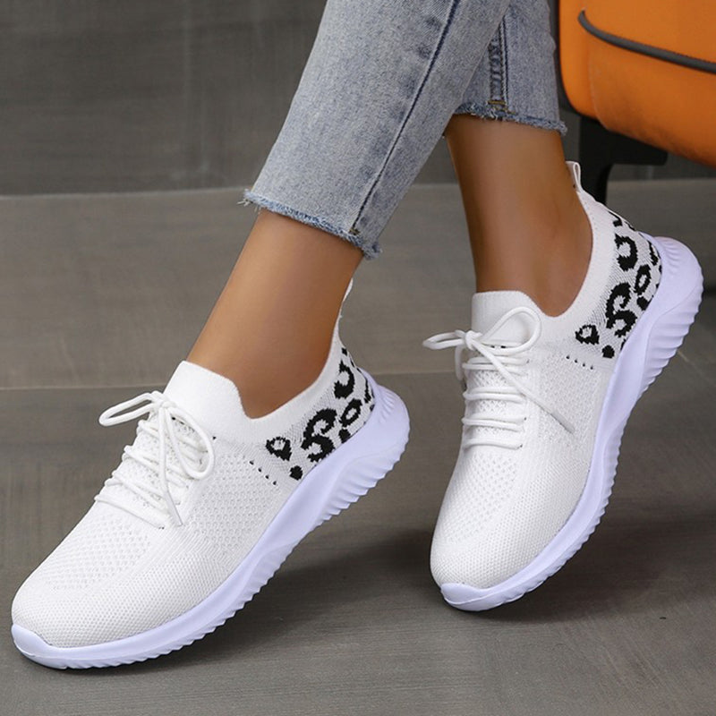 Dames Sneakers van Mesh met Luipaardprint