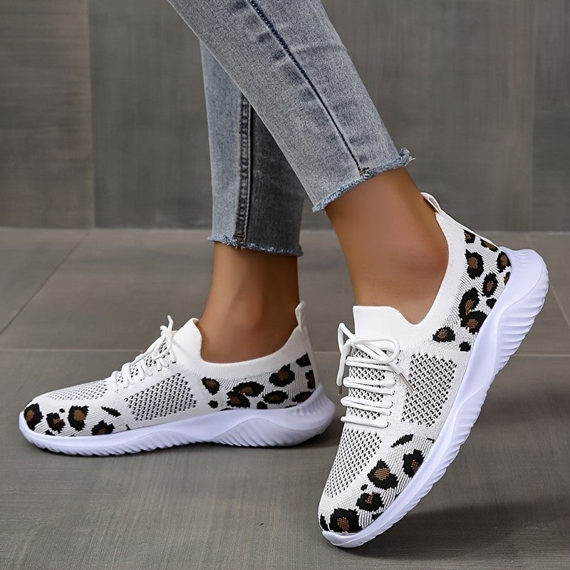 Dames Sneakers van Mesh met Luipaardprint