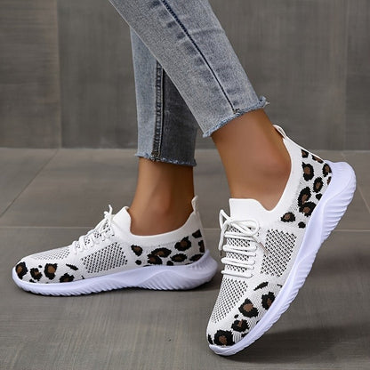 Dames Sneakers van Mesh met Luipaardprint