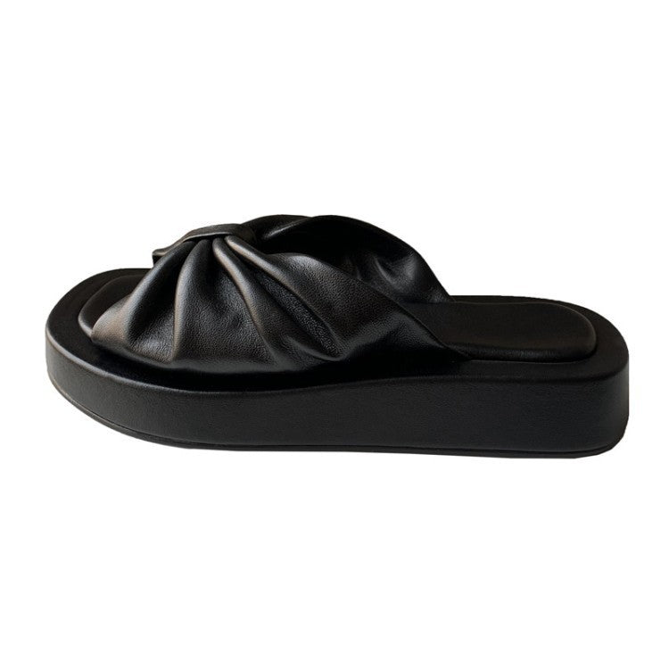 Rok Slippers Geknoopte Dames Platform Slippers