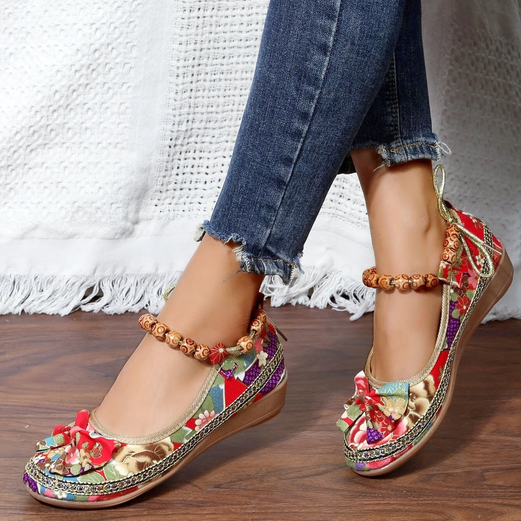 Multicolor Boog-Accent Kralen Enkelband Flats