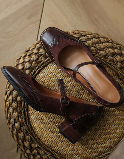 Vrouwen brogue stijl elegante klassieke dikke hakken