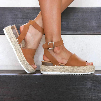 Damessandaal met platform Espadrilles