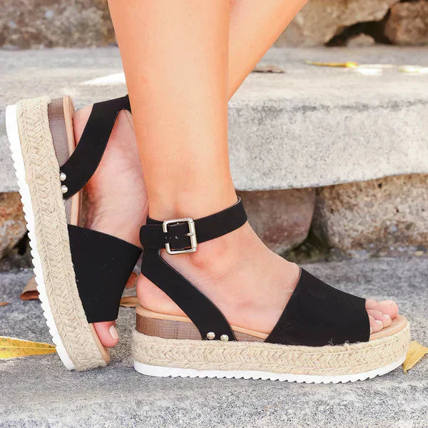 Damessandaal met platform Espadrilles