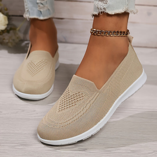 Cozy Fit Knit Sneakers - Soft, Lightweight, Breathable, Slip-On Shoes with Low-Top Design for Daily Walking Comfort - Perfect for Casual Outings and Travel