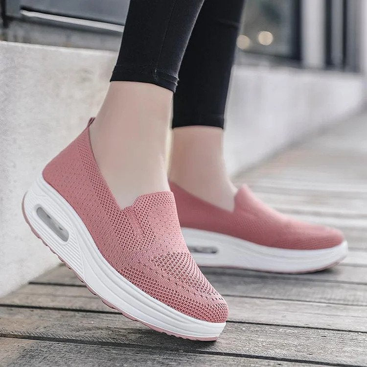 Vrouwen Orthopedische Sneakers, Kussen Platform Diabetische Wandelschoenen Slip On