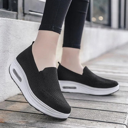 Vrouwen Orthopedische Sneakers, Kussen Platform Diabetische Wandelschoenen Slip On