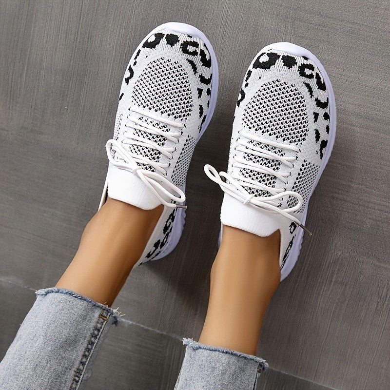 Dames Sneakers van Mesh met Luipaardprint