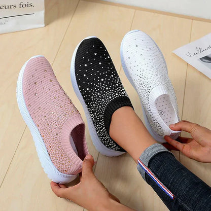 Gevulkaniseerde schoenen Sneakers Vrouwen Trainers Gebreide Sneakers Vrouwen Slip-on