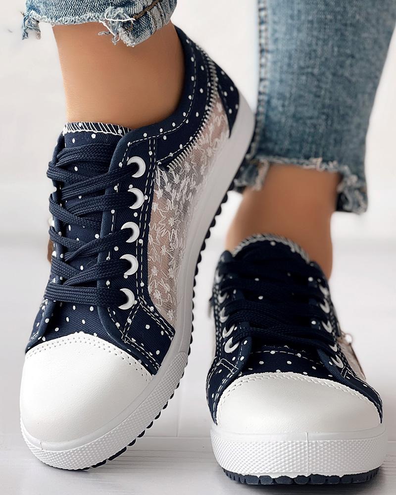 Dames Mesh Platte Sneakers