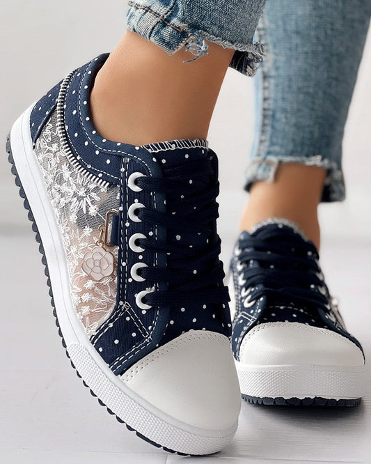 Dames Mesh Platte Sneakers