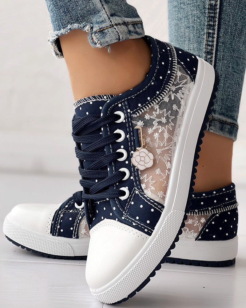 Dames Mesh Platte Sneakers