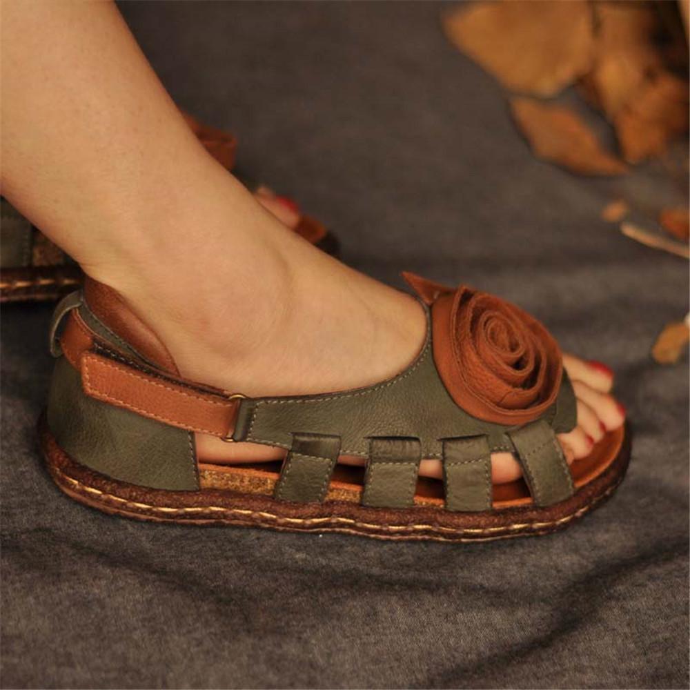 Handgemaakte leren sandalen voor vrouwen