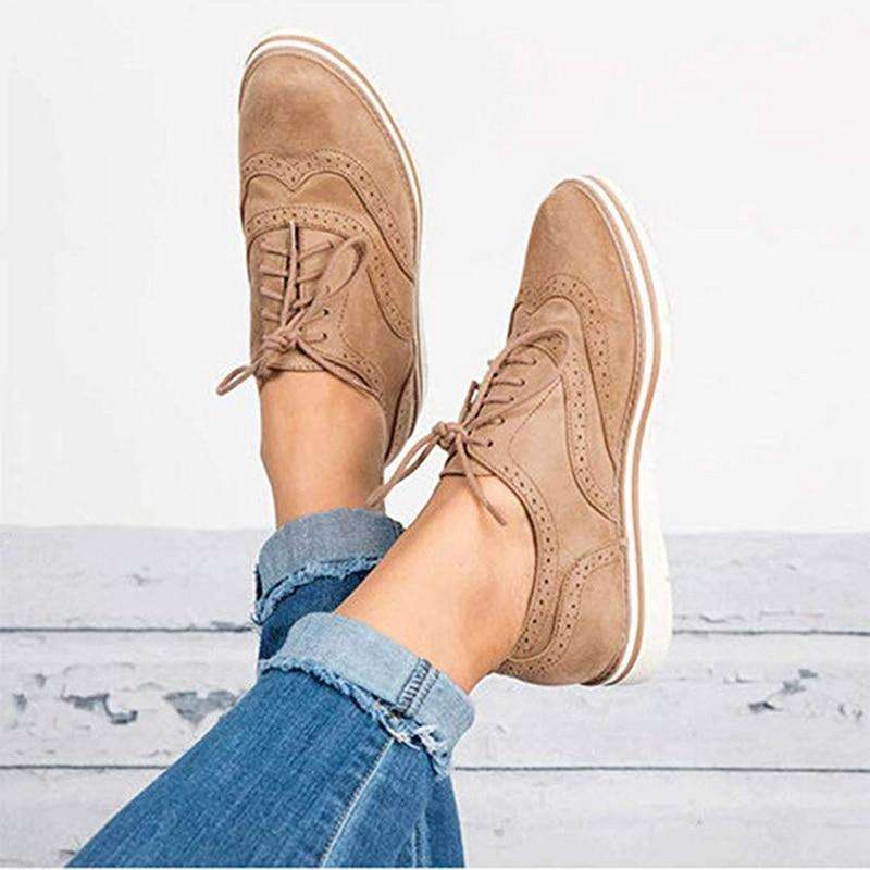 Vrouwen Casual Lace up Oxfords Flats