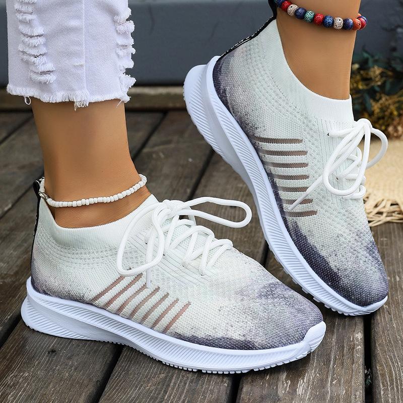 Vrouwen Mode Casual Plus Size Ademende Fly-Woven Mesh Sneakers