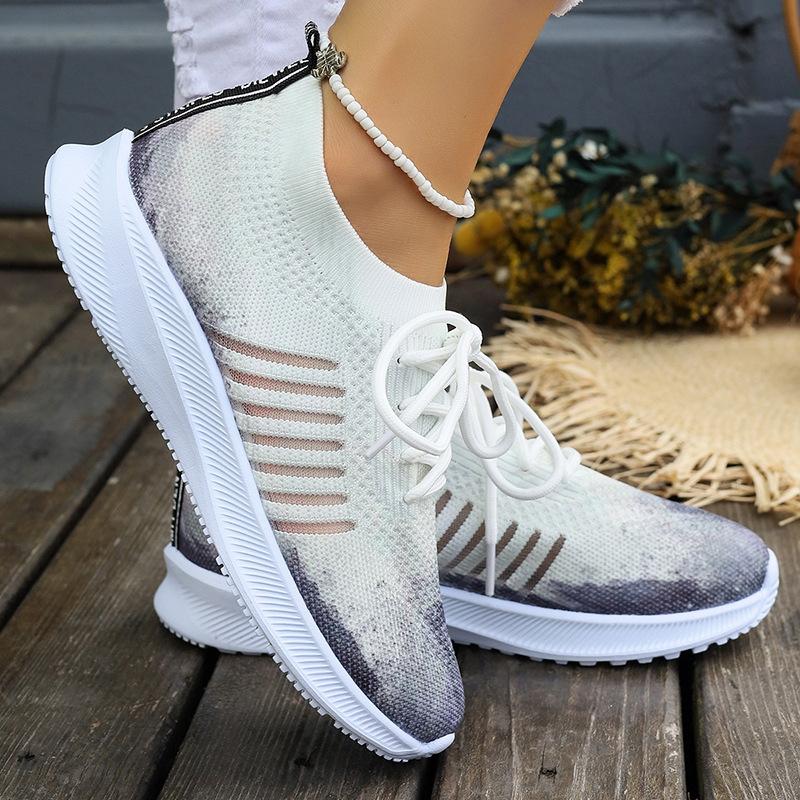 Vrouwen Mode Casual Plus Size Ademende Fly-Woven Mesh Sneakers