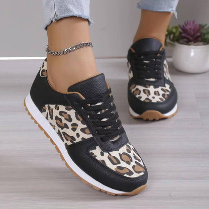 Fashoin Leopard Print Lace-up Sports Shoes For Women-8