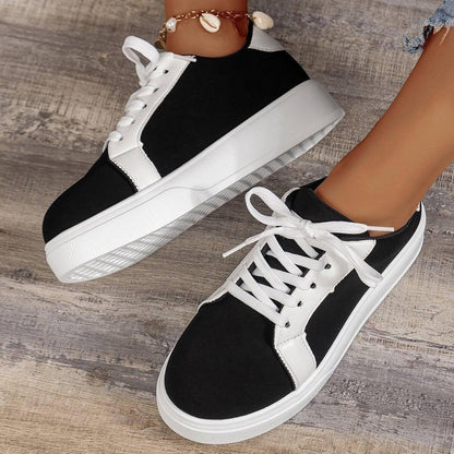 Lace-up Flats Women Walking Sports Skateboard Shoes Retro-8